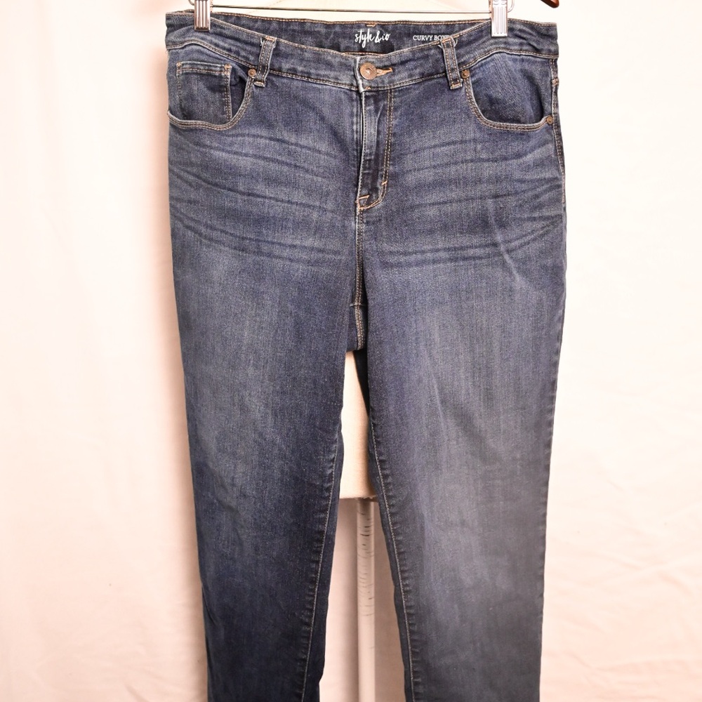 Style & Co. Curvy Boyfriend Blue Jeans